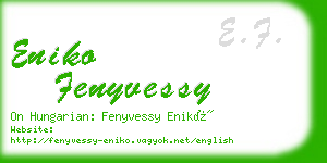 eniko fenyvessy business card